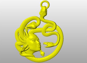 déesse grecque medusa trousseau pinshape Conception 3d 3d print model - Mito3D