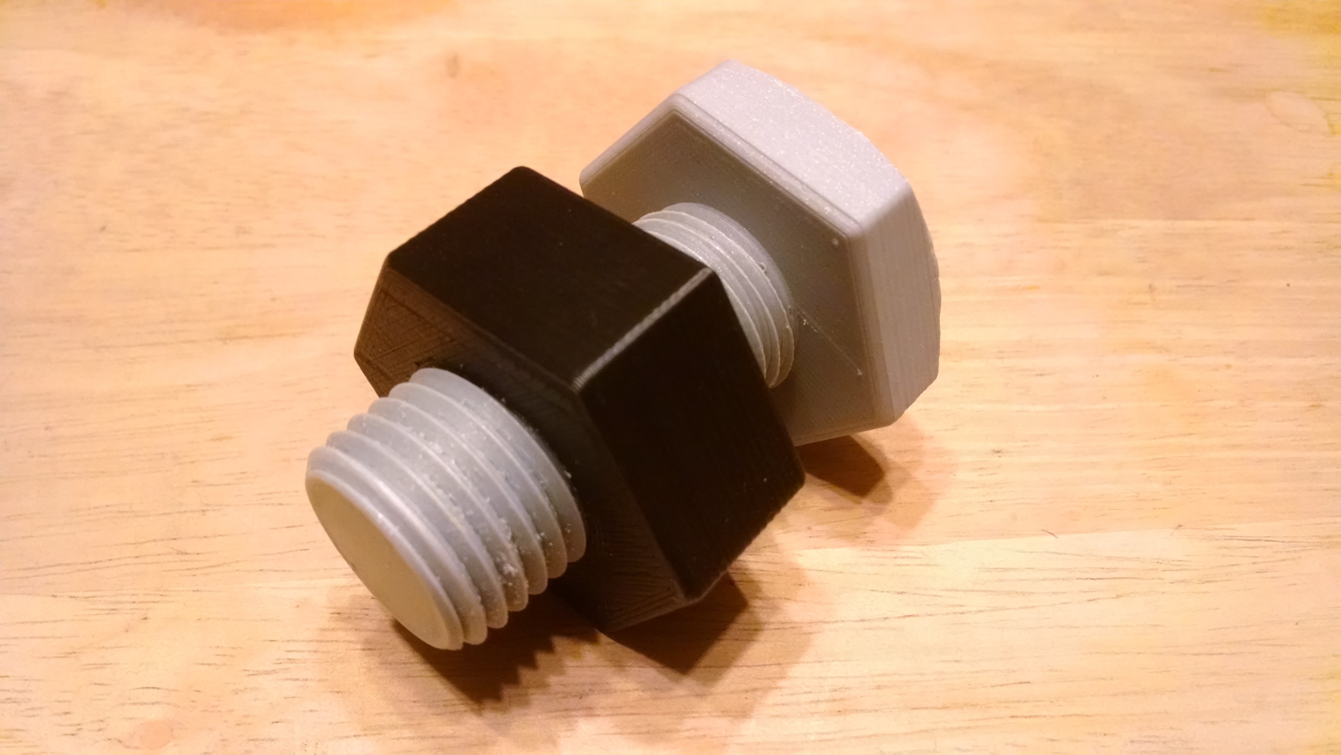 bolt nut wrench pinshape allen screw pitch hex threads thread fasteners fastener 3D print model - Mito3D
