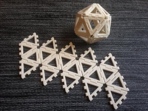 customizable hinge snap icosahedron net pinshape 3d-design 3d print model - Mito3D
