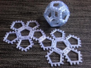 customizable hinge snap dodecahedron net pinshape 3d-design 3d print model - Mito3D