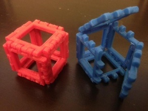 customizable hinge snap cube net pinshape 3d-design 3d print model - Mito3D