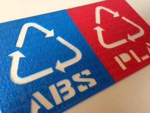 abs pla recycle signs pinshape 3d-design 3d print model - Mito3D