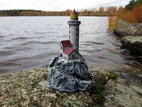 lighthouse rock pinshape nautische Meer Ozean Struktur Gebäude Leuchtturm 3d print model - Mito3D