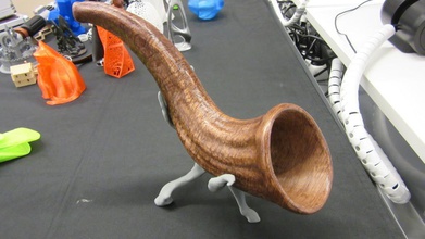 horn pinshape cosplay wooden art instrument 3d print model - Mito3D