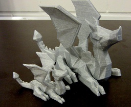 polydragon pinshape fantasía criatura low poly dragón 3d print model - Mito3D