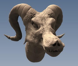 dragon head bust pinshape 3d-design 3d print model - Mito3D
