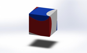 cube 3 pièces identiques trisection pinshape Conception 3d 3d print model - Mito3D