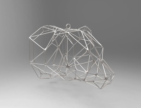 bear wireframe pendant pinshape 3d-design 3d print model - Mito3D