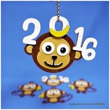 2016 happy chinese year-year monkey keychain magne pinshape 3d-design 3d print model - Mito3D