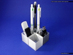 Tom'un basit modüler masa Organizatör v2 pinshape 3d tasarım 3d print model - Mito3D