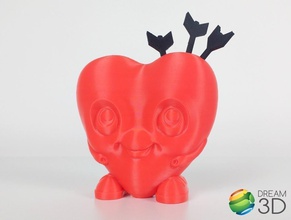 mutlu kalp pinshape Sevgililer 3d tasarım 3d print model - Mito3D