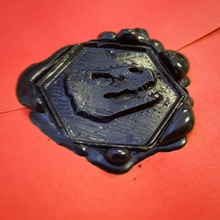 wax seal dinonuggetscom t-rex head hexagon pinshape 3d-design 3d print model - Mito3D