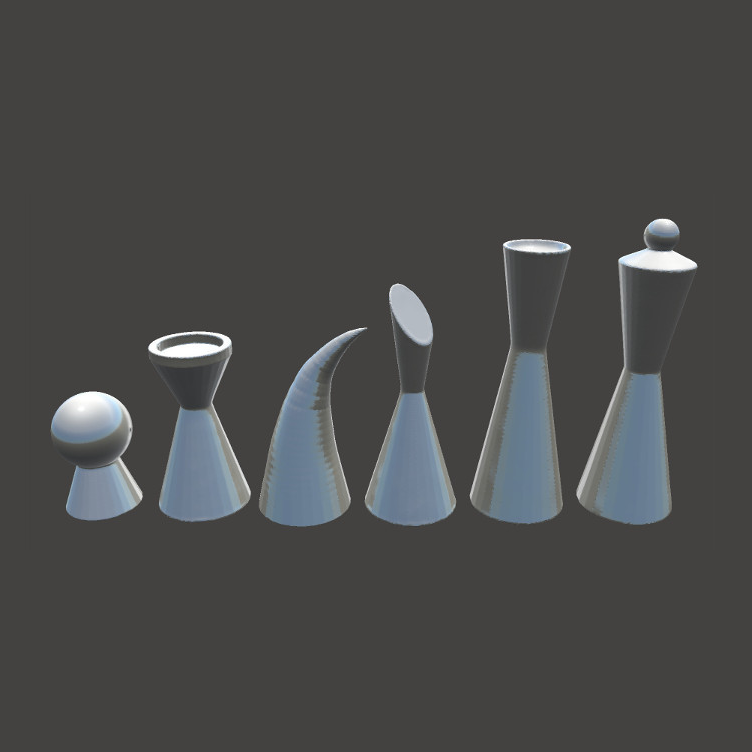 modern chess set pinshape chess-set 3D print model - Mito3D