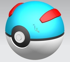 grande palla apre chiude pinshape gameboy giochi i giocattoli pokemon 3d print model - Mito3D