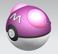 master ball öffnet schließt pinshape gameboy Spielzeug Spiele pokemon 3d print model - Mito3D