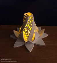 radyant çiçeği pinshape lamba çiçek bükülmüş voronoi 3d print model - Mito3D