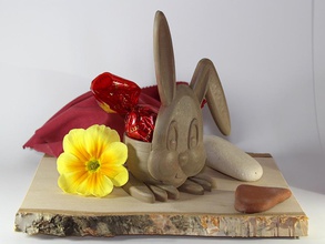 easter bunny gift pinshape bronzefill sculpture easterbunny cocolate flower rabbit 3d print model - Mito3D