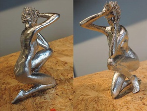 desesperación pinshape accesorios cabello punk desnudo escultura niña 3d print model - Mito3D