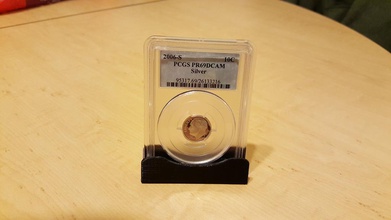 slab coin display stand pinshape 3d-design 3d print model - Mito3D
