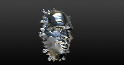 hardened melt face pinshape 3d-design 3d print model - Mito3D