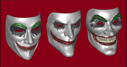 joker Maske Sammlung pinshape decoraction Kleidung Mode batman clown dc comics tragbar 3d print model - Mito3D