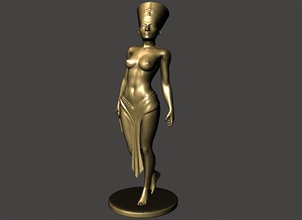 nefertiti-with-body pinshape sculpture model-rocket woman nefertiti