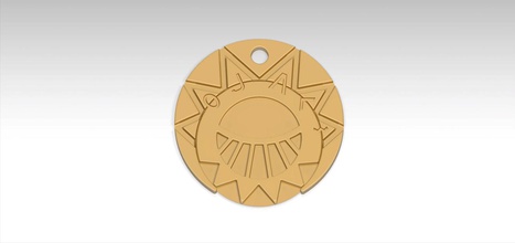 mysterious cities gold medallion pinshape zia esteban 3d print model - Mito3D