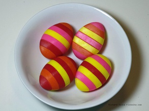 Paskalya yumurtası çizgili pinshape süsleyin dekorasyon renkli tatil yumurta 3d print model - Mito3D
