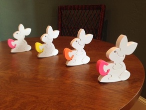 bunny puzzle pinshape pâques 3d print model - Mito3D