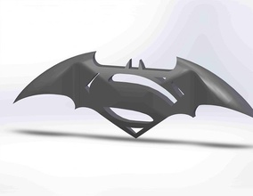 superman batman logo 3d pinshape v diseño concurso 3d print model - Mito3D