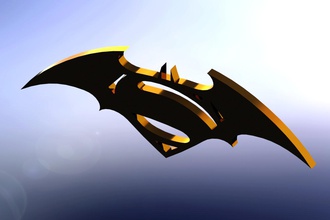 batman superman model 1 pinshape bat marvel eroes yarışma tasarım v logosu 3d print model - Mito3D