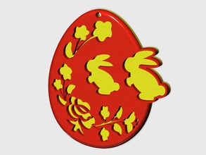 easteregg hungarian pattern pinshape -pattern hungary rabbit -bunny easter-egg egg easter 3d print model - Mito3D