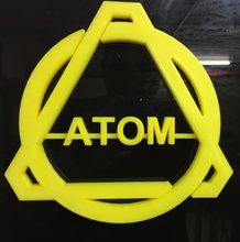 atom şirket logosu pinshape logo 3d print model - Mito3D