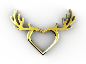 deer heart necklace pinshape easter designs girgis ring reindeer luxury keychain jewelry jewellery girl elegant designer christmas 3d print model - Mito3D