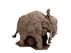shamanic mammoth rider 18mm scale pinshape 3d-design 3d print model - Mito3D