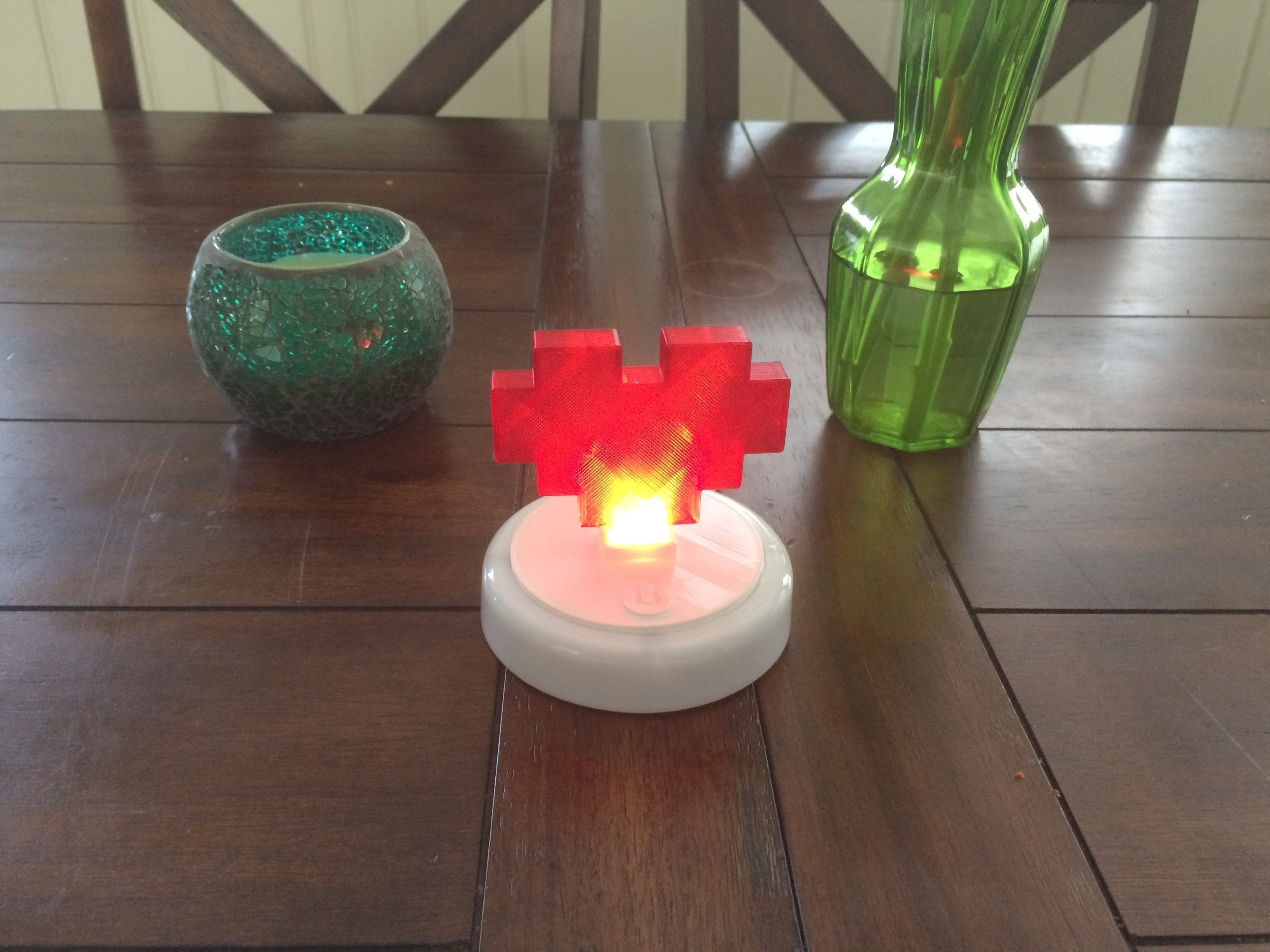 8 bits cœur tactile led lumière nuit pinshape lampe abat jour super mario légende zelda 3D print model - Mito3D