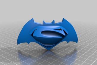 batman superman logotipo pinshape v design contest 3d print model - Mito3D