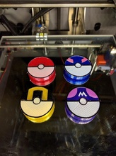 poke ball great ultra master magnets pinshape 3d-design 3d print model - Mito3D