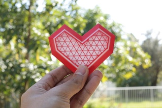 lowpoly cuadro corazón pinshape Diseño 3d 3d print model - Mito3D