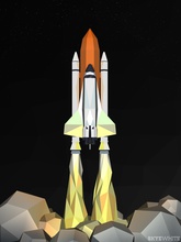 shuttle launch figurine medium pinshape space-shuttle space standing stand spaceship 3d print model - Mito3D