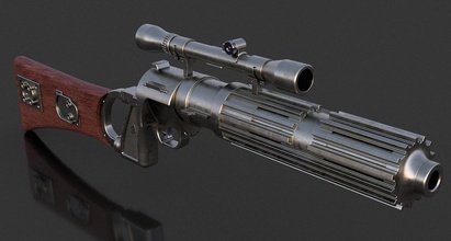 ee 3 rifle blaster pinshape jedi armas cosplay props puntales pistola boba fett starwars starwarsweapons 3d print model - Mito3D