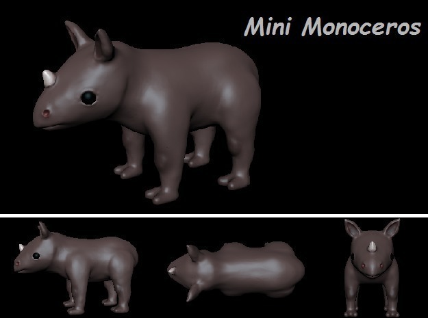 mini monoceros pinshape disegno 3d 3D print model - Mito3D