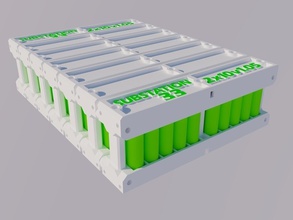 solare fotovoltaico ev veicolo elettrico 18650 batteria componibile pack fro pinshape disegno 3d 3d print model - Mito3D