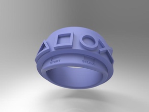spielen pinshape pause ring playstation 1 playstation4 Schmuck design 3d print model - Mito3D