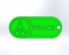 Schlüsselanhänger peace 1 pinshape kcpp 3d print model - Mito3D