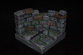 openforge curved ruined wall tile pinshape 3d-design 3d print model - Mito3D