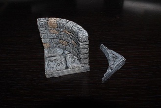 openforge stone dungeon curved wall pinshape 3d-design 3d print model - Mito3D