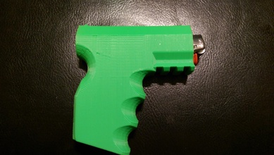 lighter gat pinshape pistol cigarette weed smoking smoking- gun holder 3d print model - Mito3D