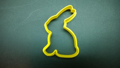 bunny cookie cutter pinshape form stamp cookie-cutter 3d print model - Mito3D