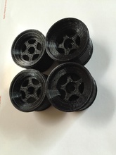 tamiya f104 rims rubber tires 3d printed pinshape wheels control radio 3d print model - Mito3D